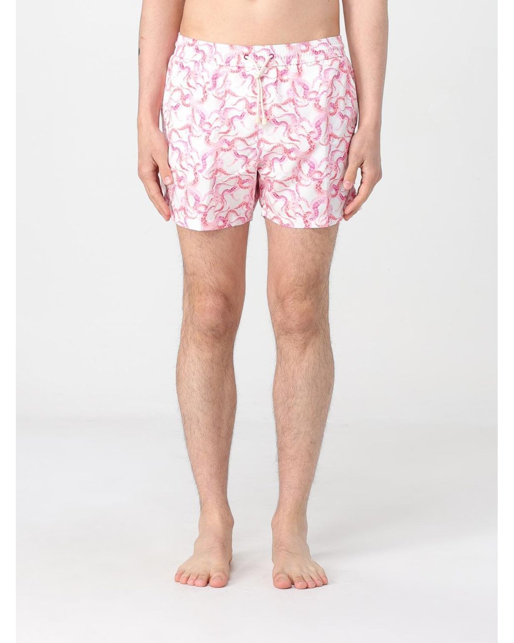 Kampos Pink Patterned Nylon Swimsuit for men