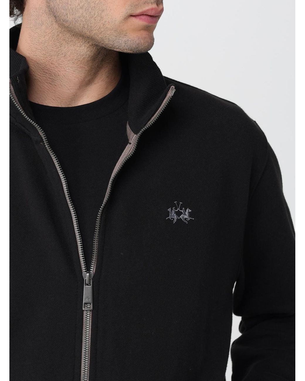 La Martina Black Sweater for men