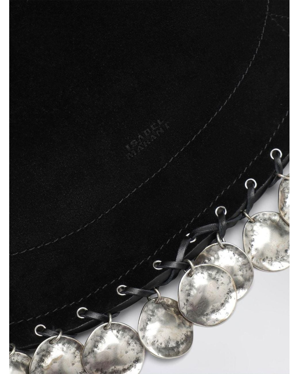 Isabel Marant Black Oskan Suede Shoulder Bag With Embossed Logo