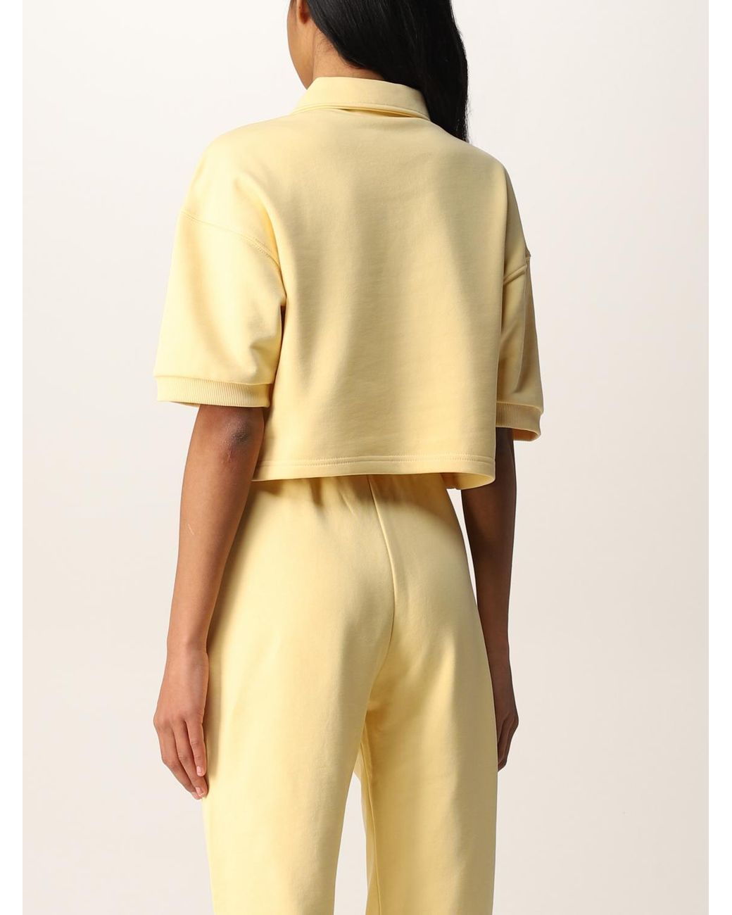 Chiara Ferragni Yellow Cotton Polo Shirt With Logo