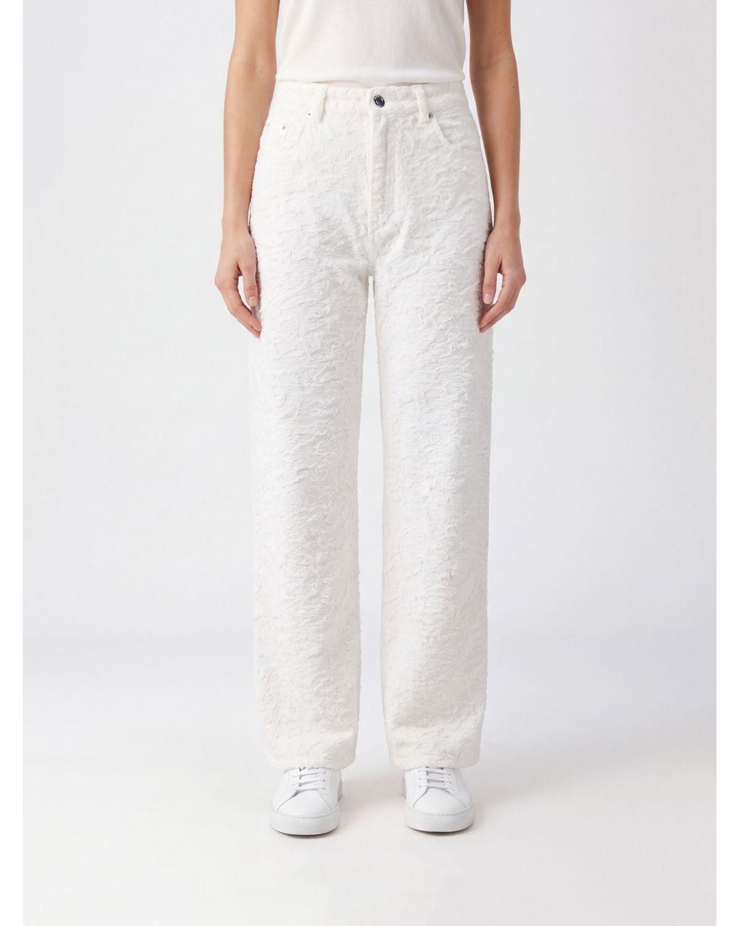 Haikure White Clyde High-Waisted Wide-Leg Jeans