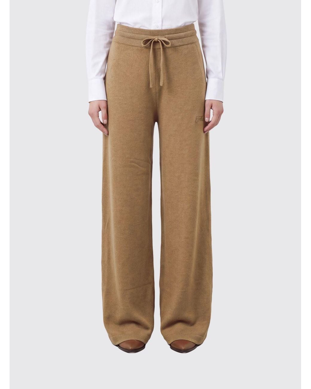Autry Natural Wool And Cashmere Knit Jogging Trousers With A High-Rise Drawstring Waist