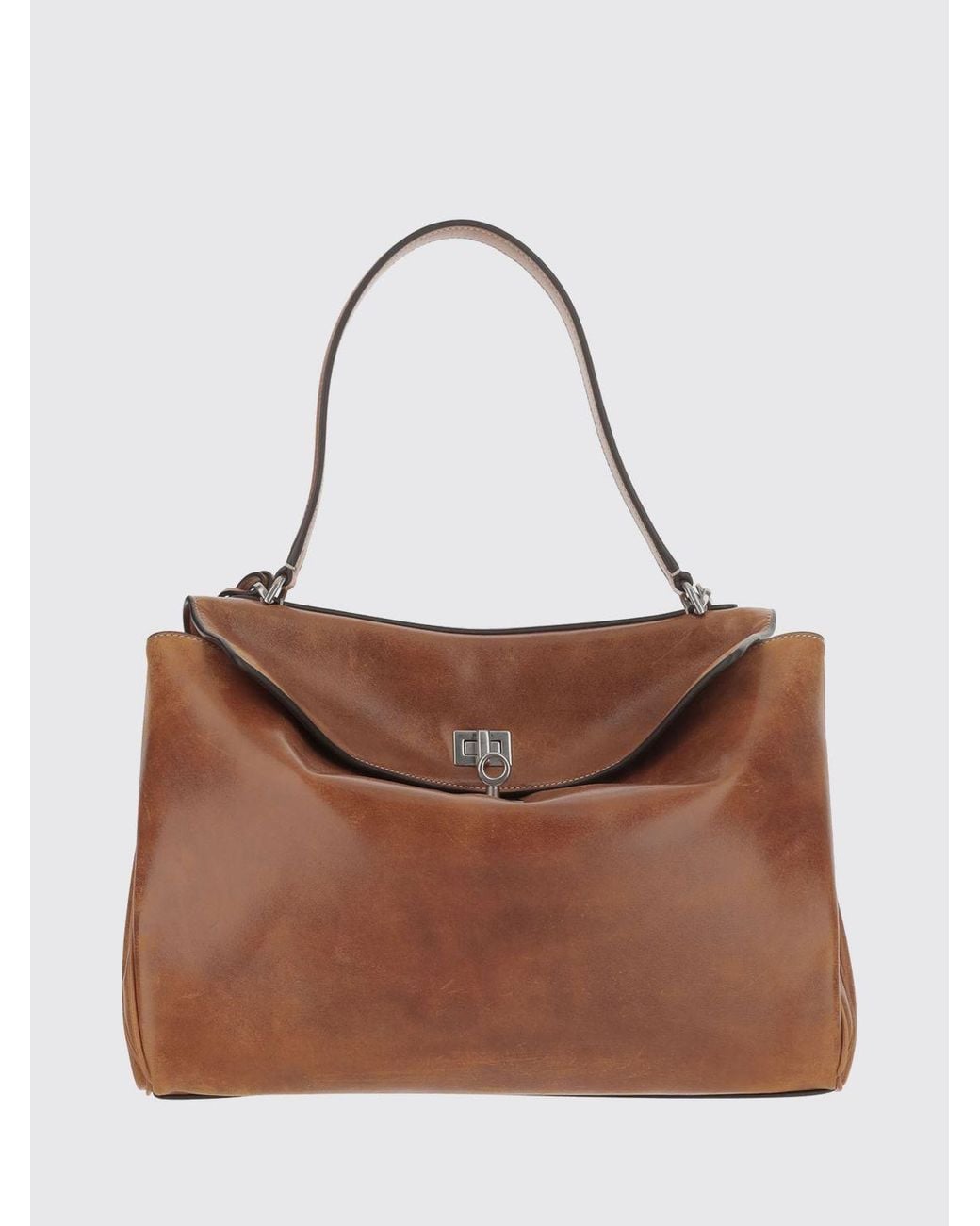 Balenciaga Brown Leather Rodeo Bag