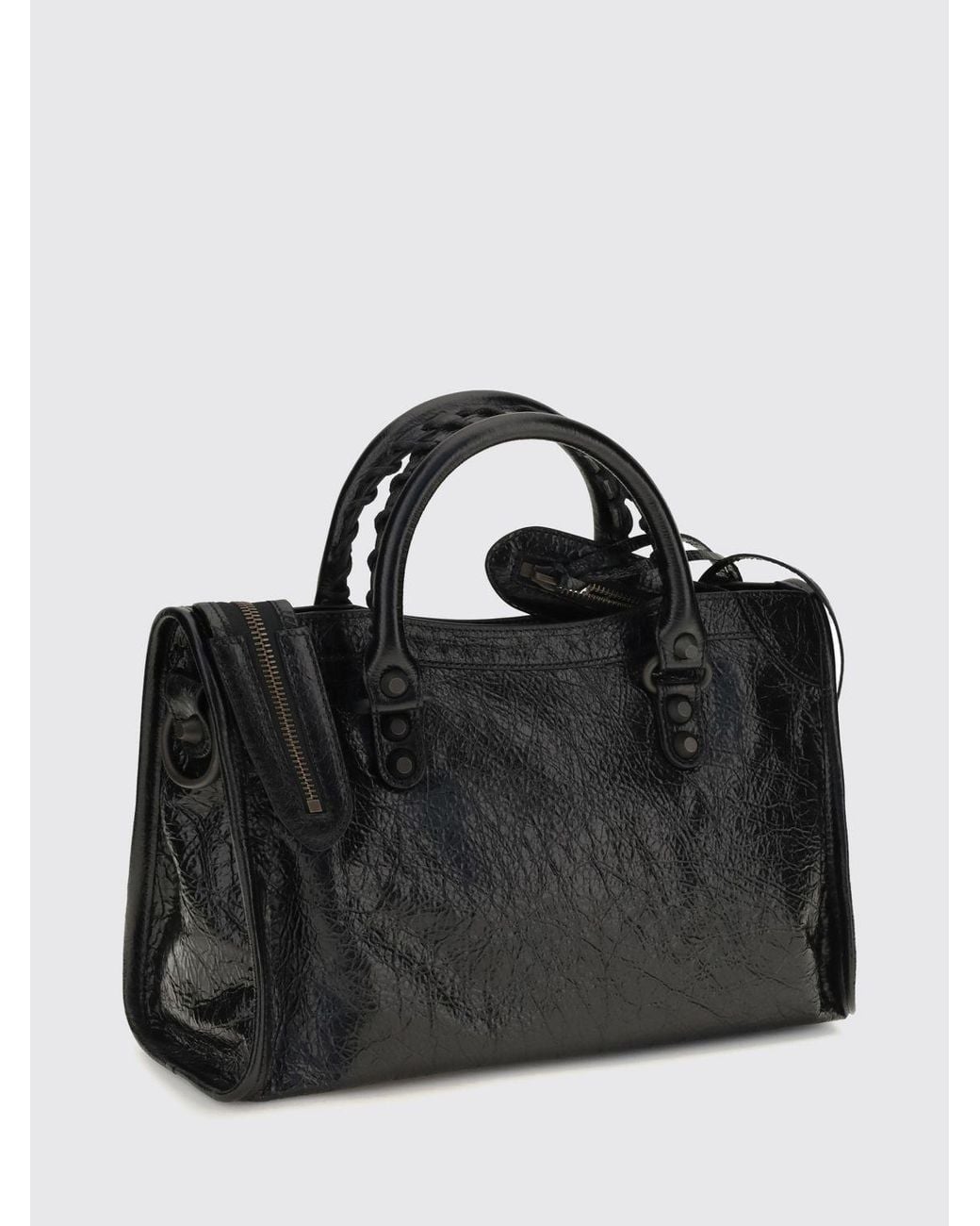 Balenciaga Black Le City Small Arena Lambskin Handbag With Studs