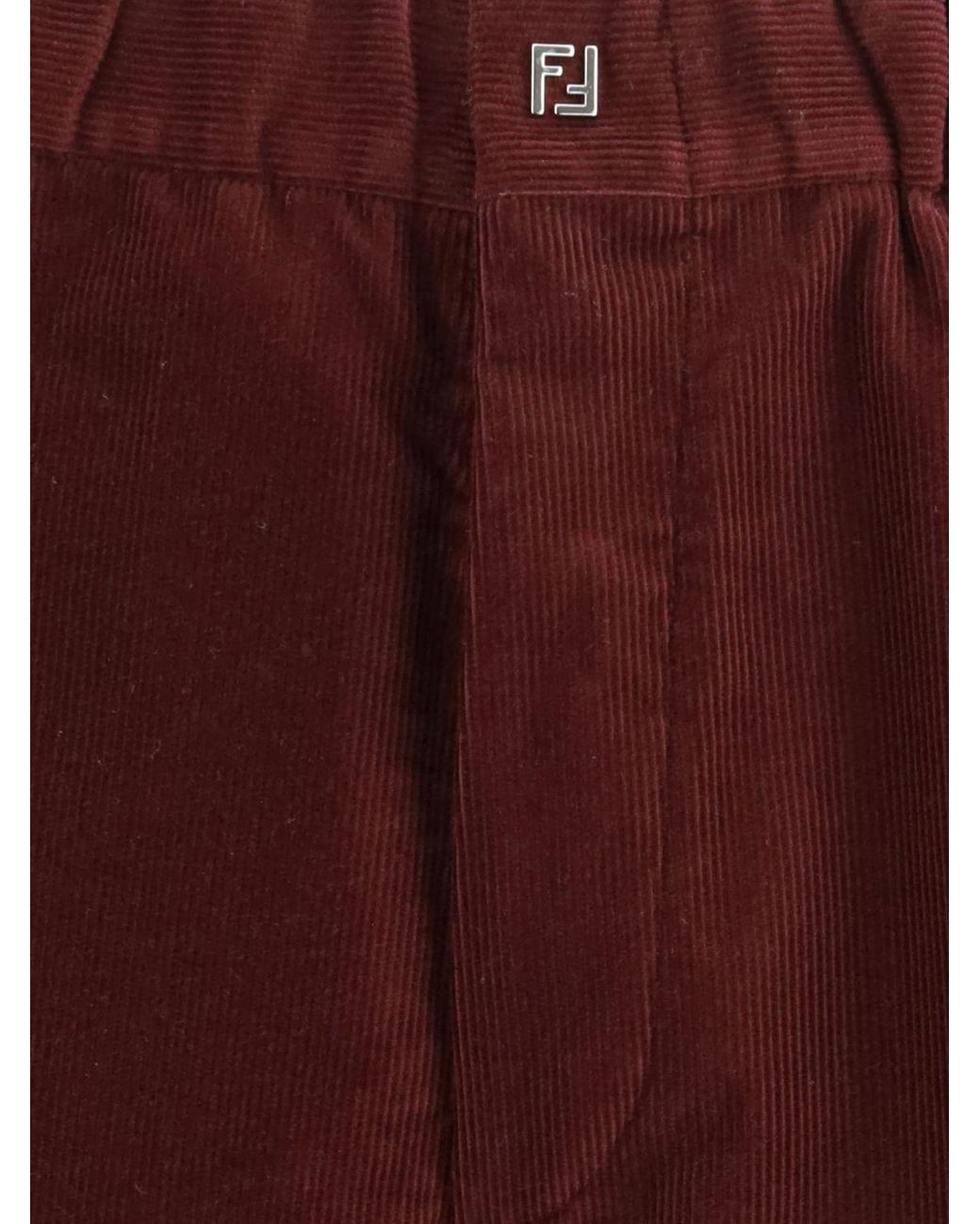 Fendi Red Velvet Trousers for men