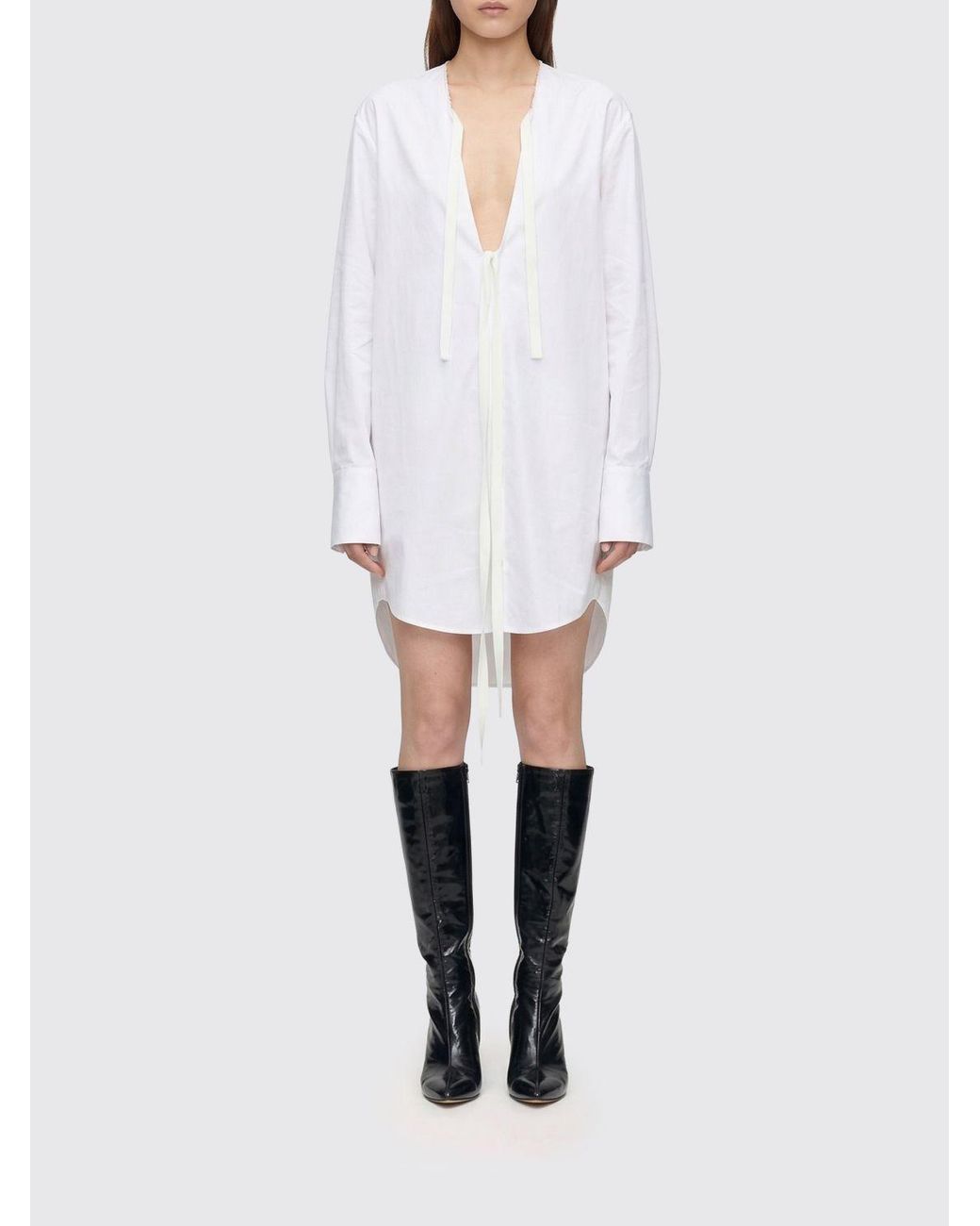Maison Margiela White Cotton Shirt Dress