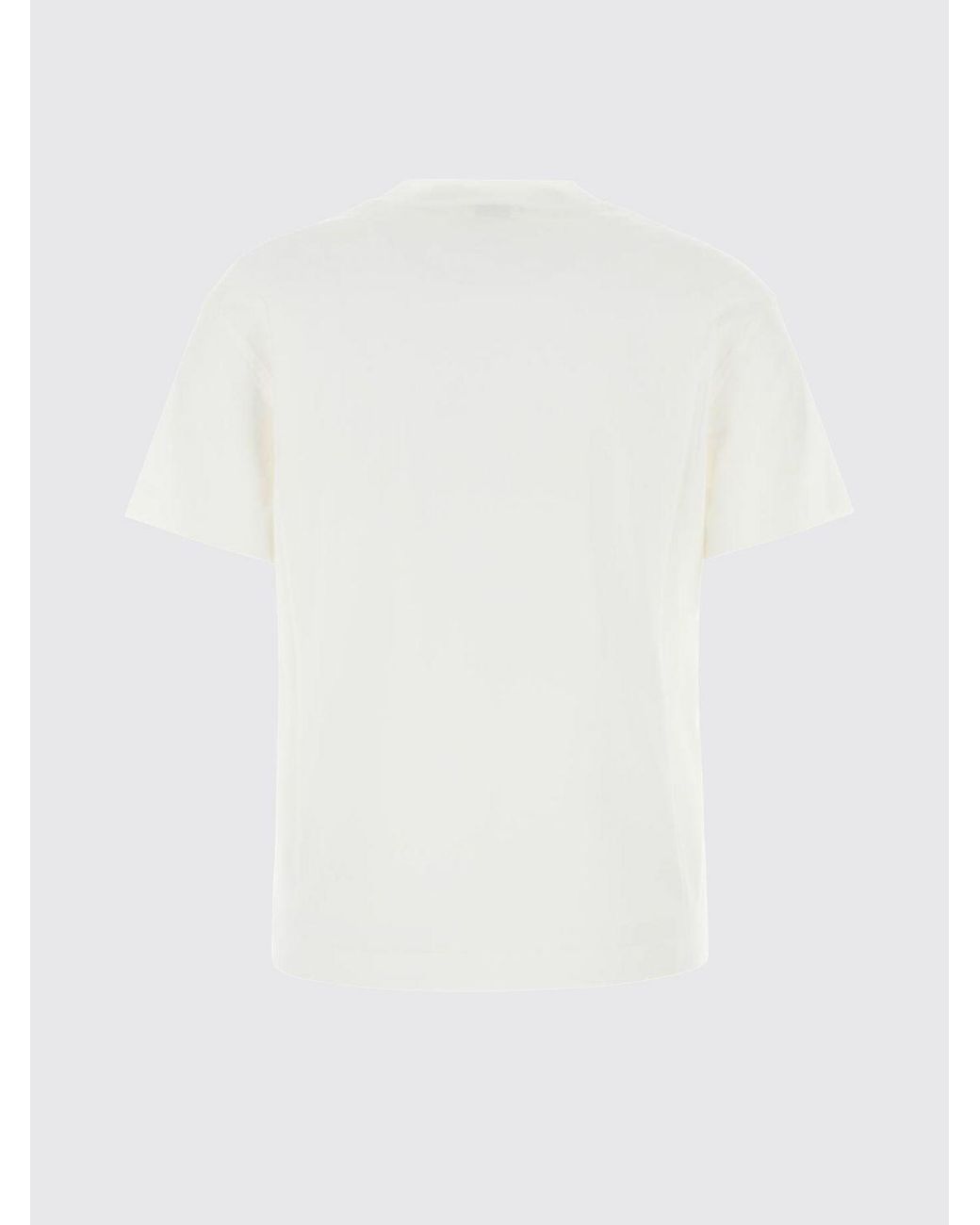 Brunello Cucinelli White Cotton Crewneck T-Shirt With Pocket And Monili Embellishment