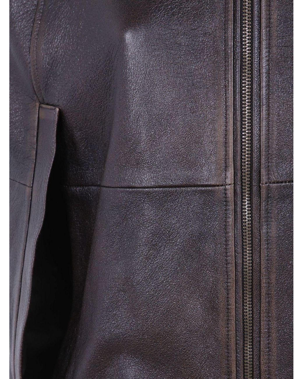 7 For All Mankind Black Smooth Leather Waistcoat With Zip Closure