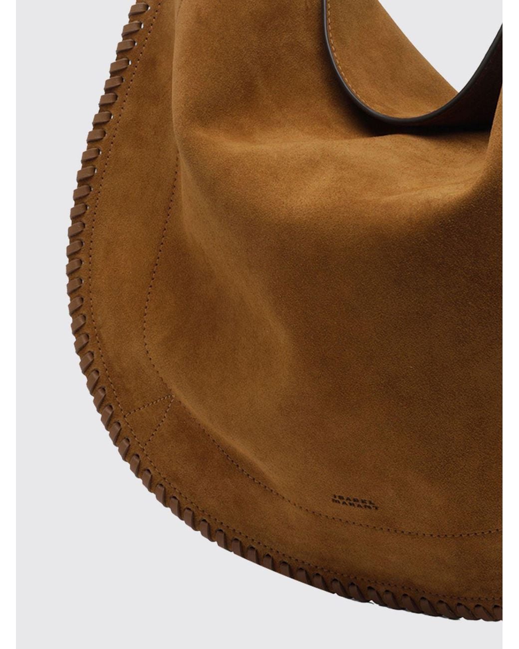 Isabel Marant Brown Large Oskan Suede Hobo Bag With Studs