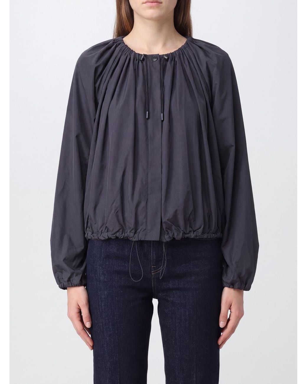 Totême Blue Cropped Relaxed Fit Jacket