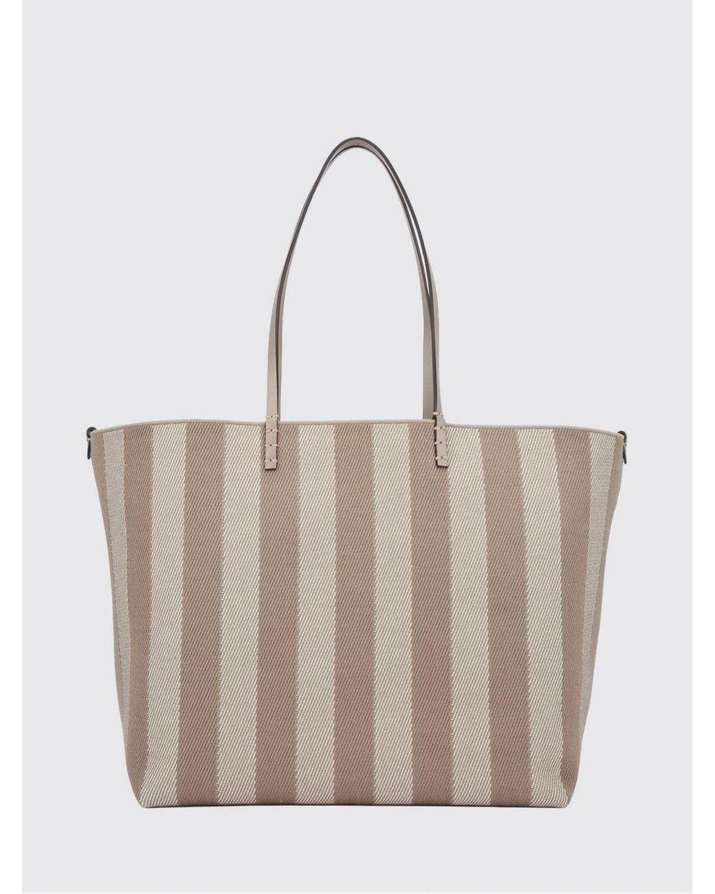 Fendi Natural Large Roll Jacquard Shopping Bag