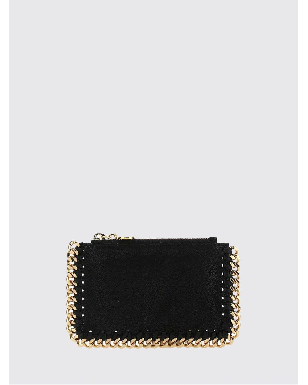 Stella McCartney Black Polyester Wallet With Golden Finish