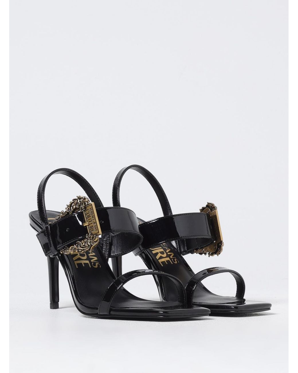 Versace Jeans Couture White Heeled Sandals