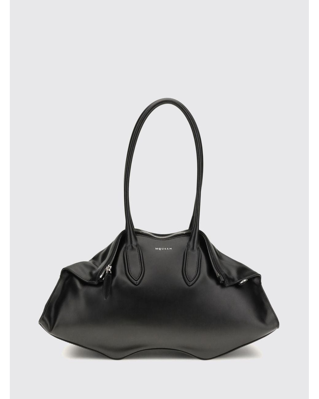 McQueen Black Calf Leather Shoulder Bag