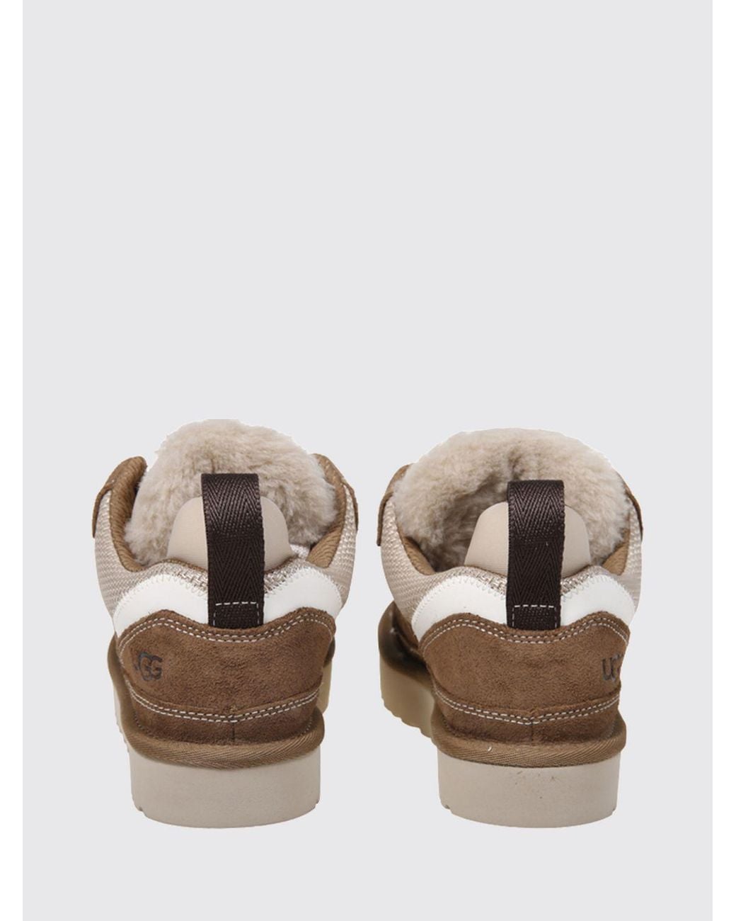 Ugg Brown Lo Lowmel Low-Top Suede Trainers With Wool Interior
