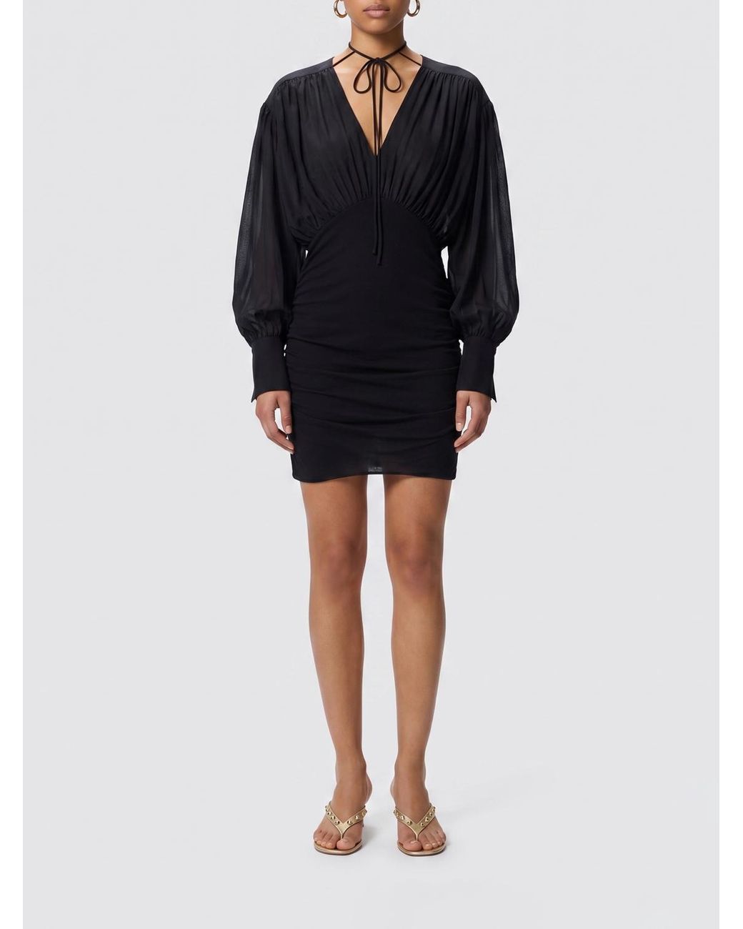 Pinko Black Viscose Blend Mini Dress