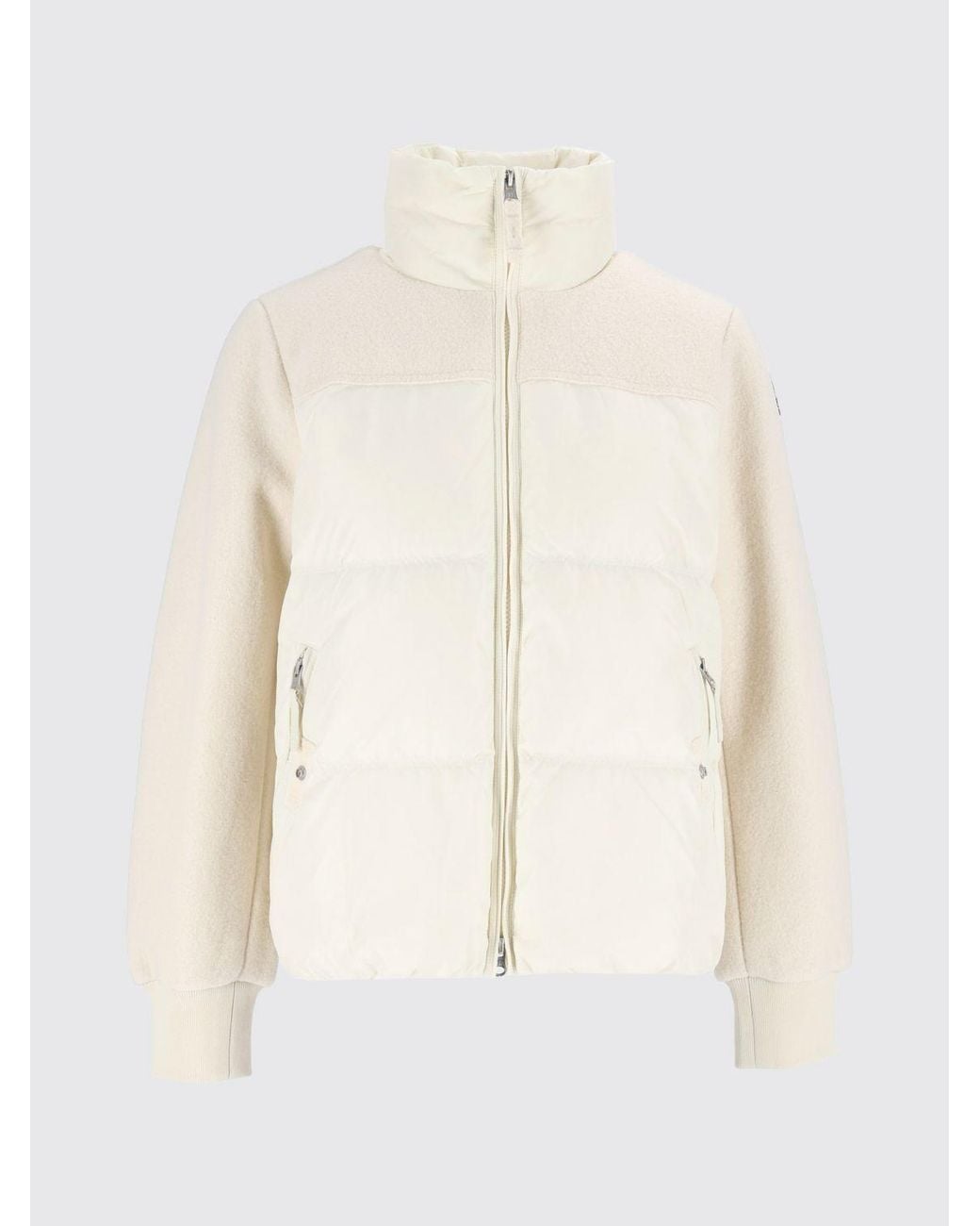 Parajumpers Natural Short Quilted Nylon Down Jacket With Funnel Neck And Zip