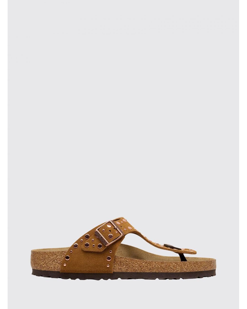 Birkenstock Brown Gizeh Rivet Suede Sandals With Studs