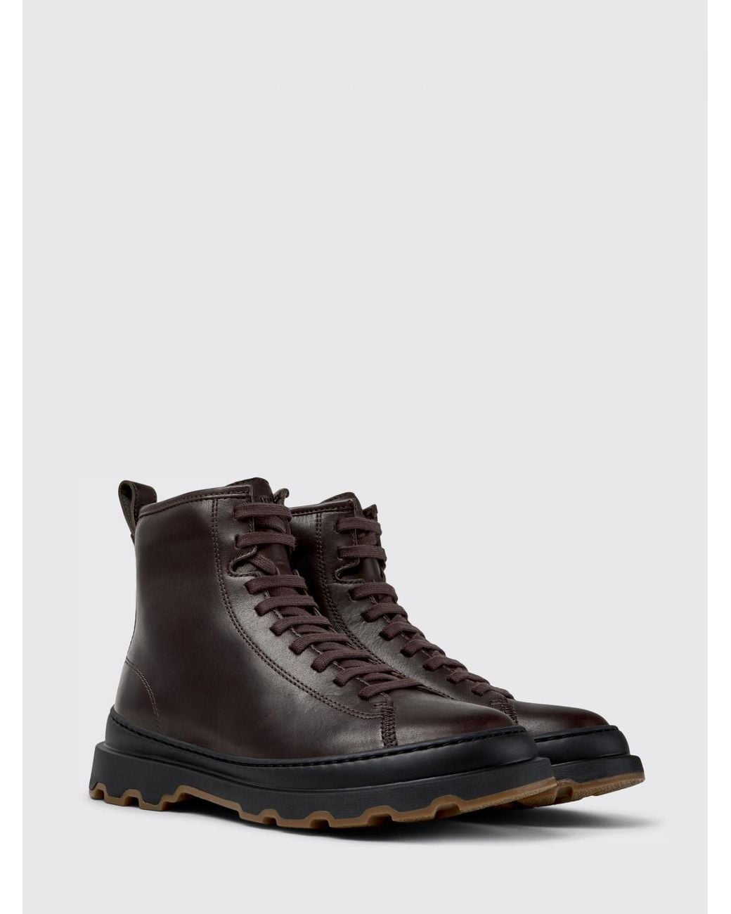 Camper Black Brutus+ Leather Ankle Boot