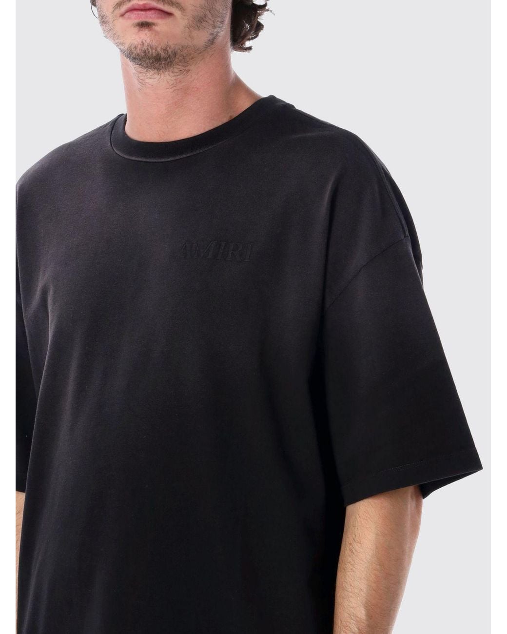 Amiri Black Relaxed-Fit Cotton T-Shirt With A Contrasting Paisley Logo Print for men