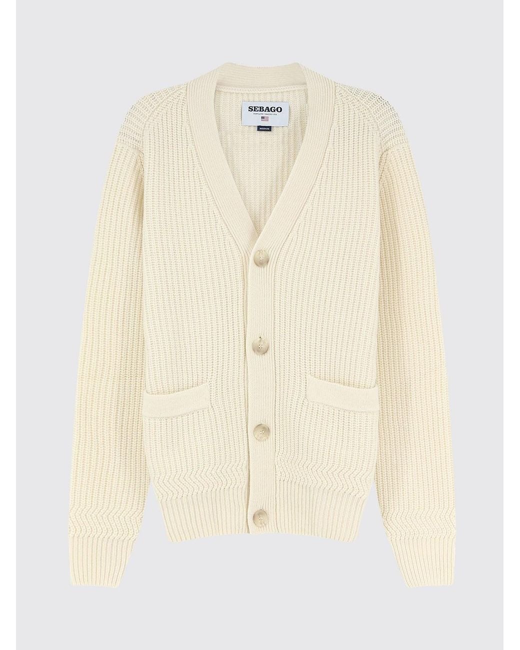 Sebago Cardigan Aus Wollmischung Mit V-Ausschnitt Und Aufgesetzten Taschen in Blue für Herren