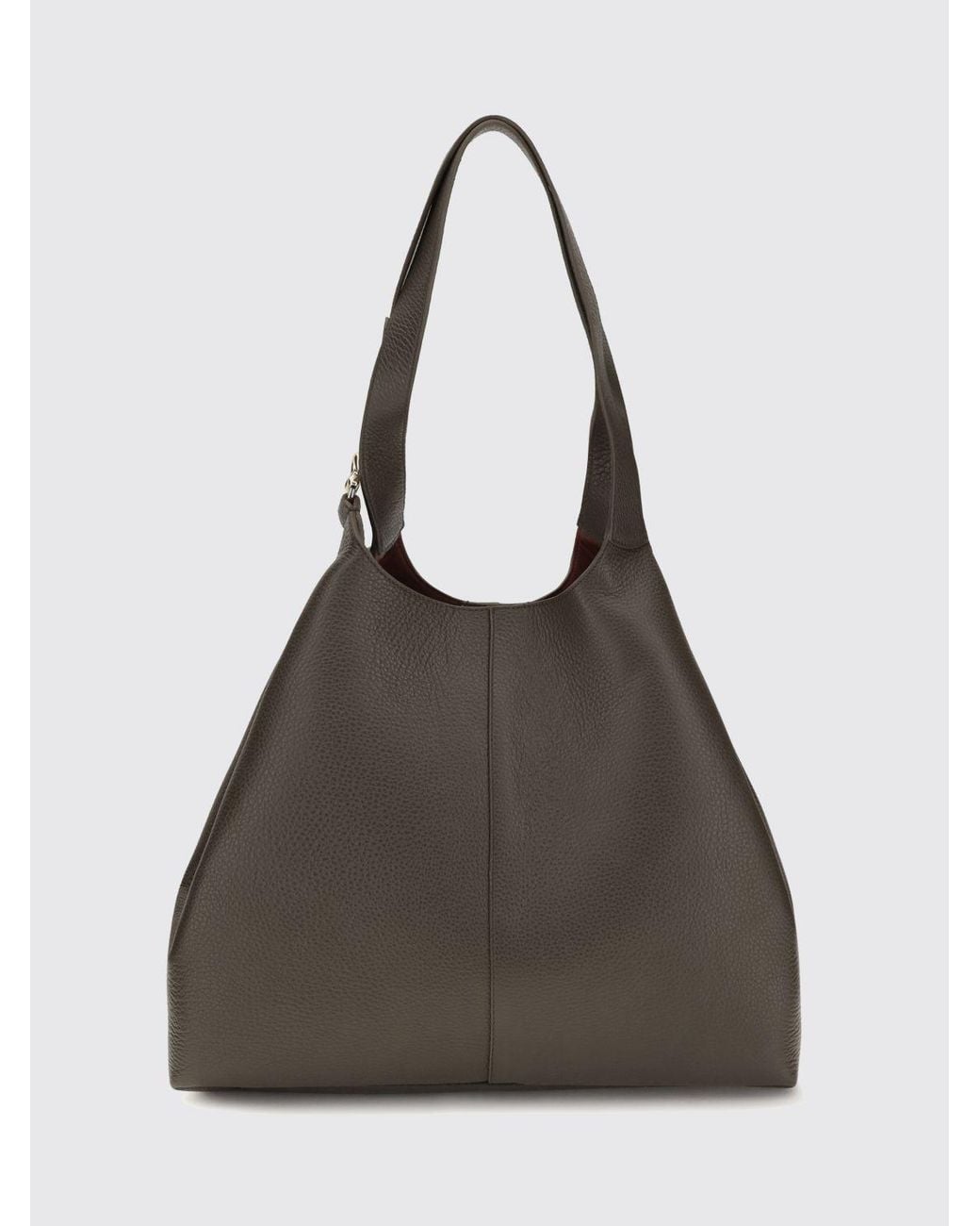 Coccinelle Black C-Easy Flared Tumbled Leather Shoulder Bag With Double Handle
