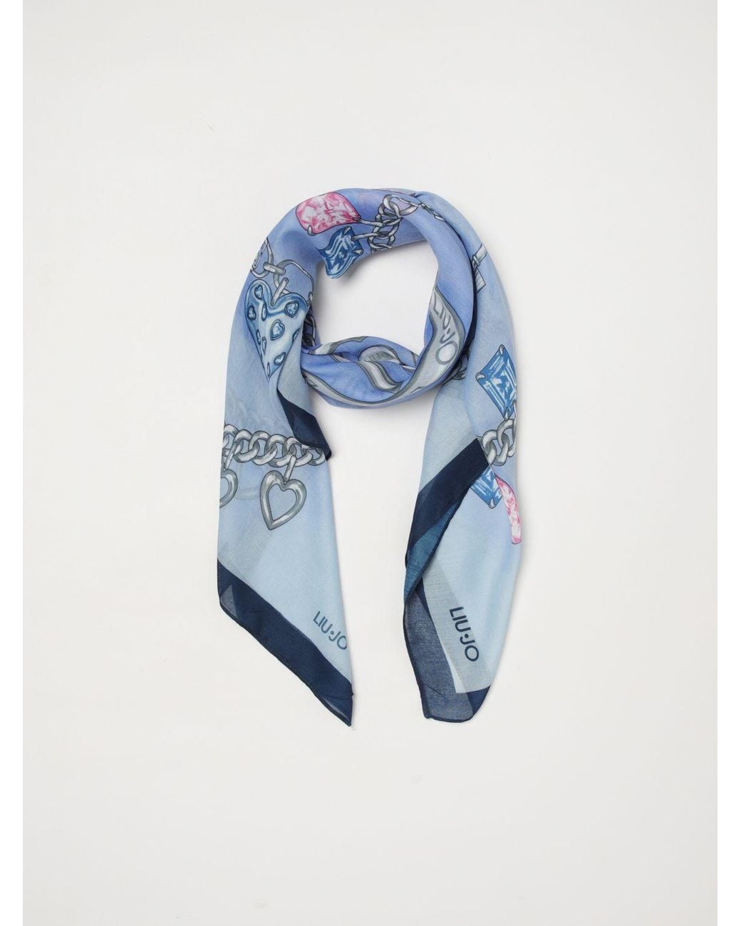 Liu Jo Blue Printed Polyester Scarf