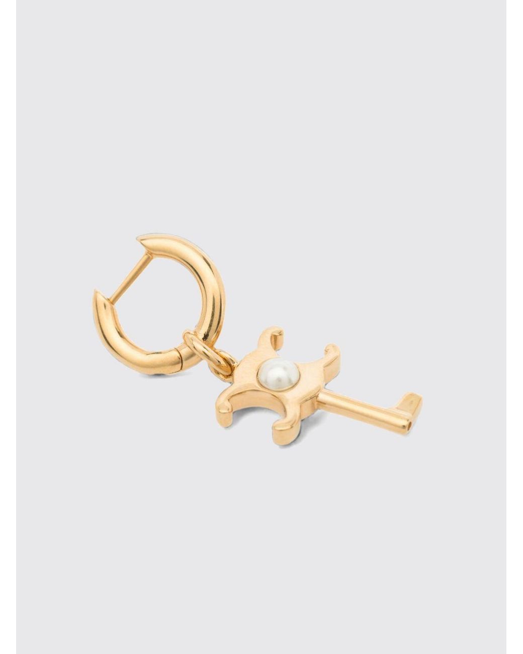 Céline White Triomphe-Tone Necklace With Synthetic Pearls