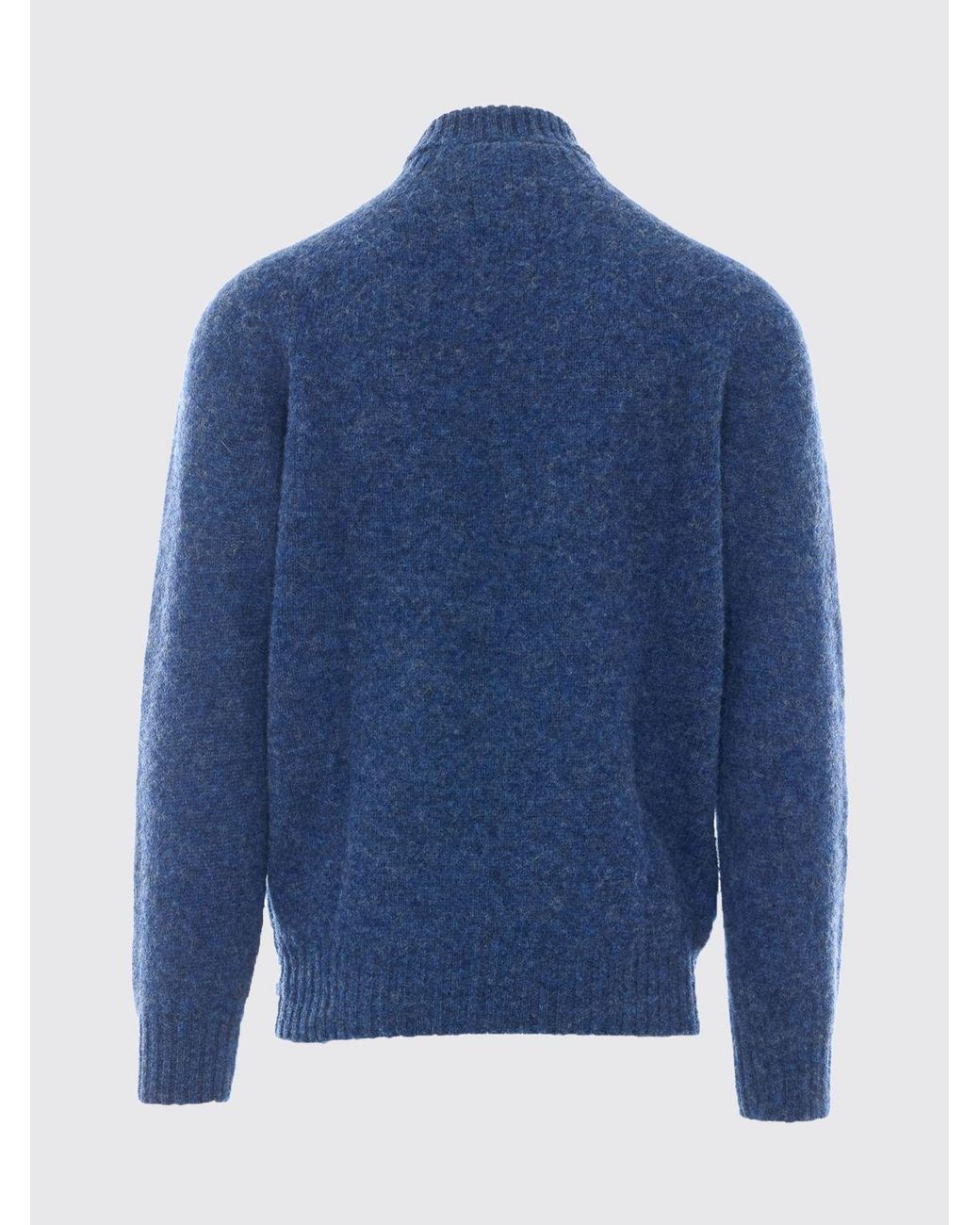 Howlin' By Morrison Blue Pure Wool Colour-Block Turtleneck Jumper for men