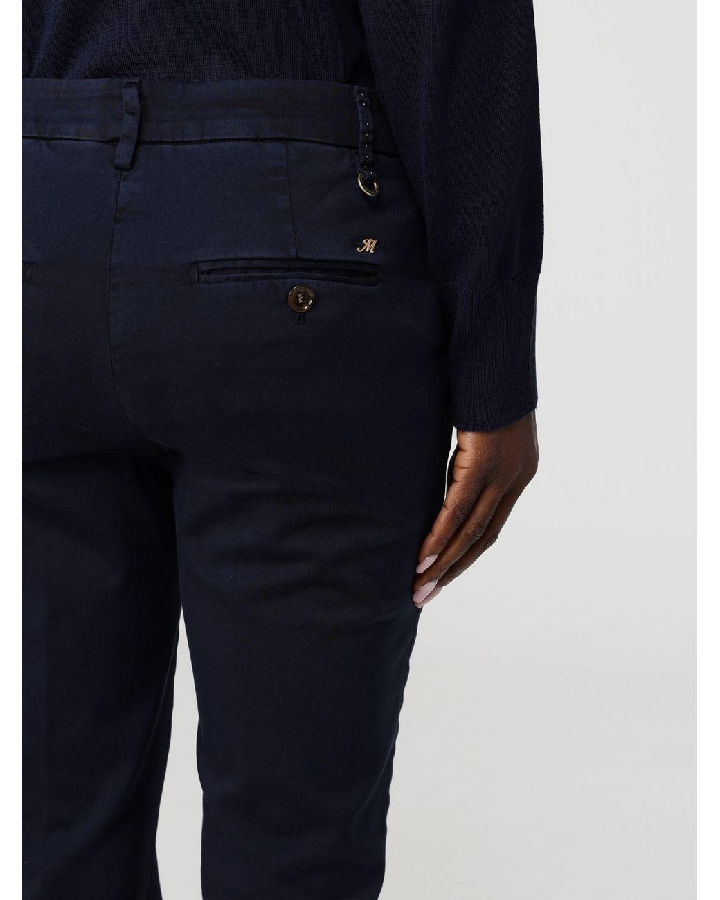 Mason's Blue Stretch Cotton Slim Fit Trousers