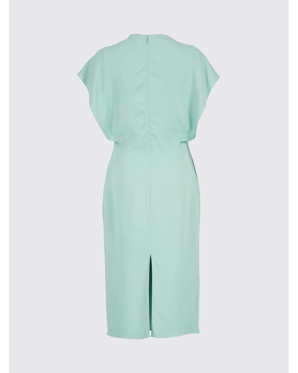 Stella McCartney Green V-Neck Silk-Blend Midi Caftan With Slit
