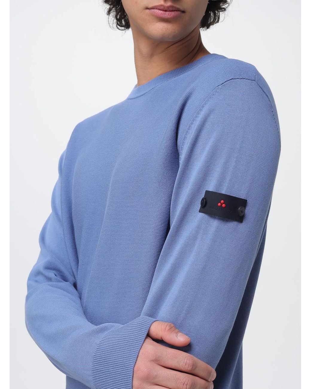 Peuterey Blue Cotton Crewneck Sweater for men