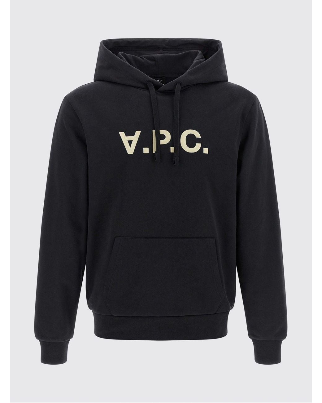 A.P.C. Blue Cotton Logo Hoodie With Kangaroo Pocket for men