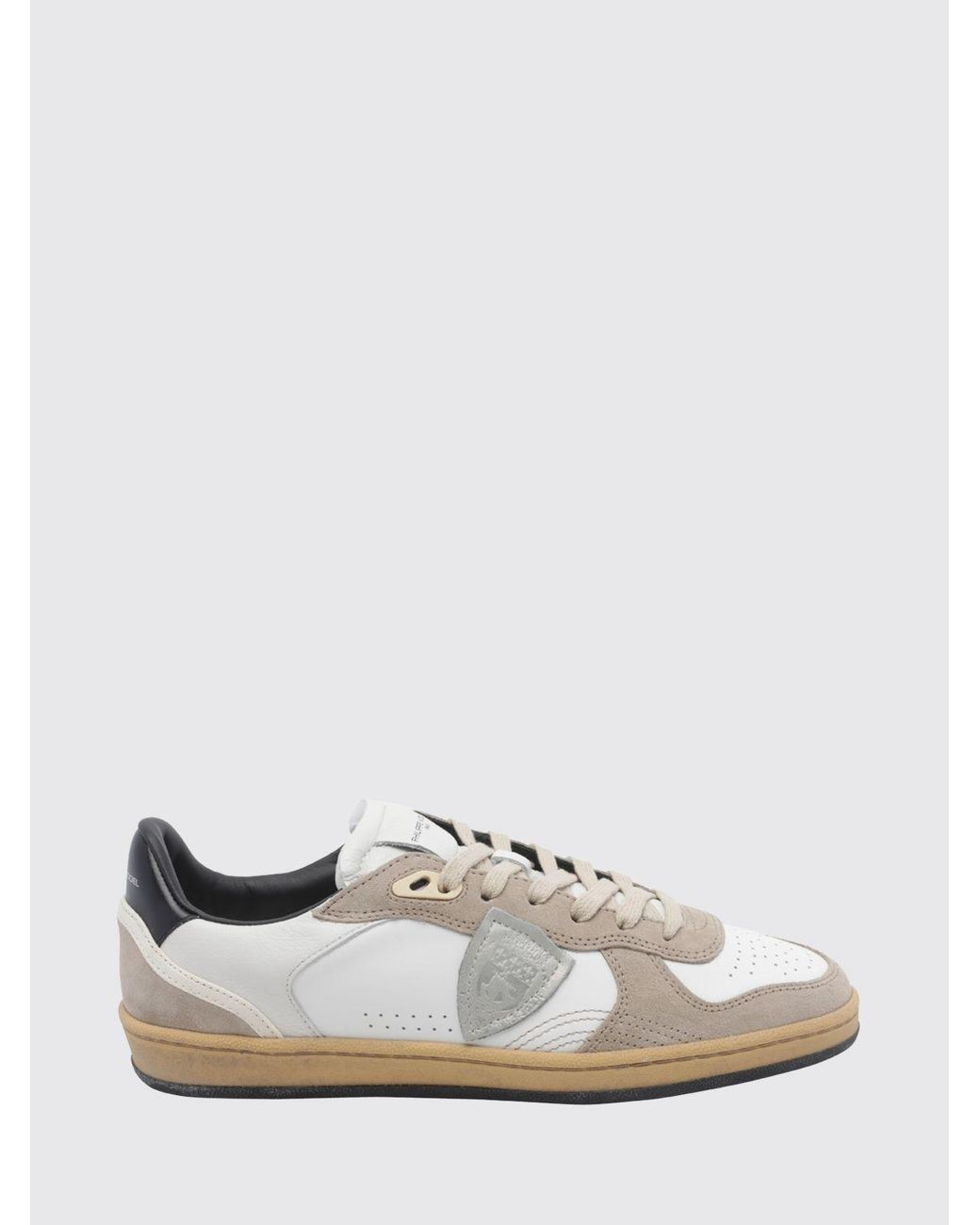 Philippe Model Pgal Low-Top-Sneakers Aus Velourskalbsleder Mit Perforierter Spitze in White für Herren