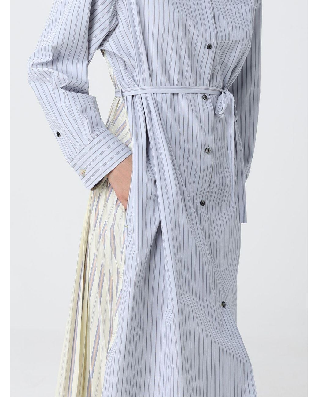 Paul Smith Blue Striped Cotton Blend Shirtdress