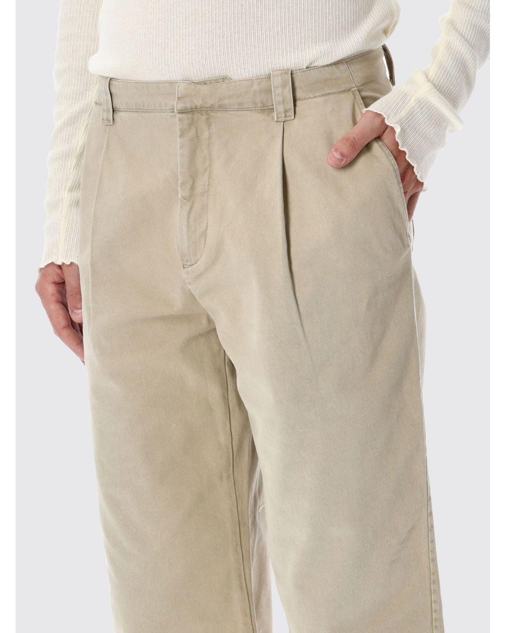 Our Legacy Natural Wide-Leg Mid-Rise Cotton Chino Trousers for men