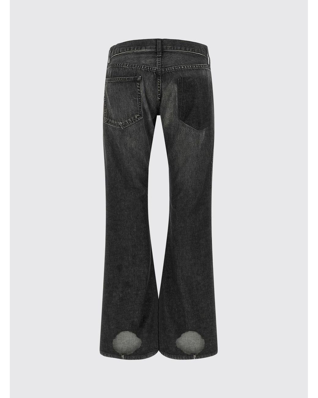 Junya Watanabe Black Low-Rise Patchwork Flared Jeans