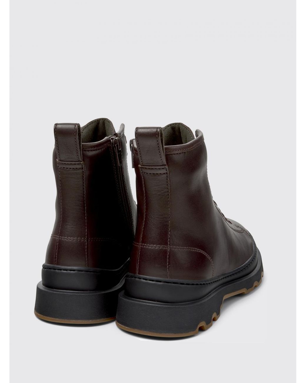 Camper Black Brutus+ Leather Ankle Boot