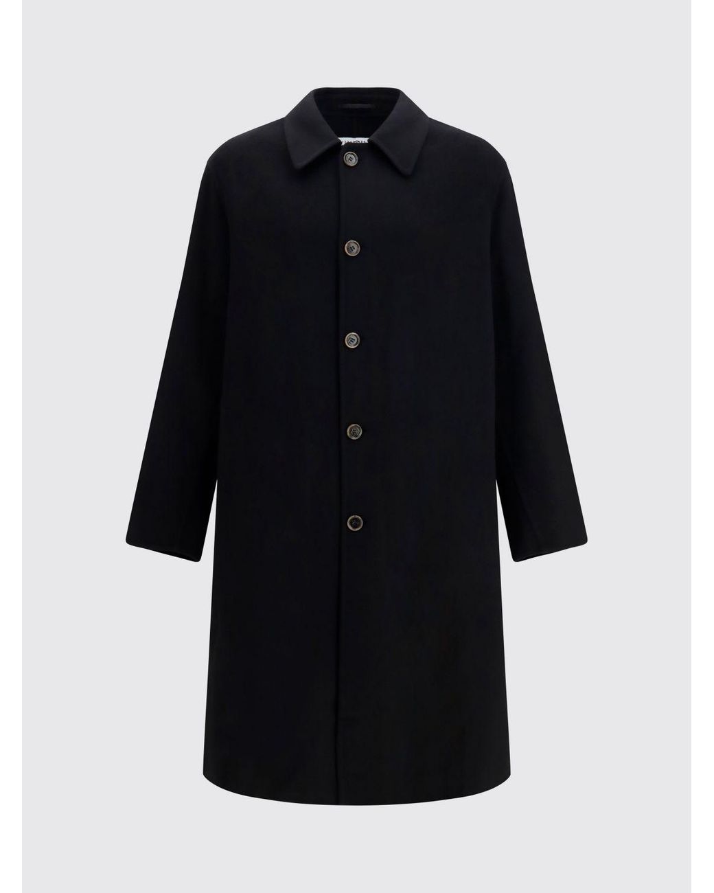 MM6 by Maison Margiela Blue Single-Breasted Long Wool Coat for men