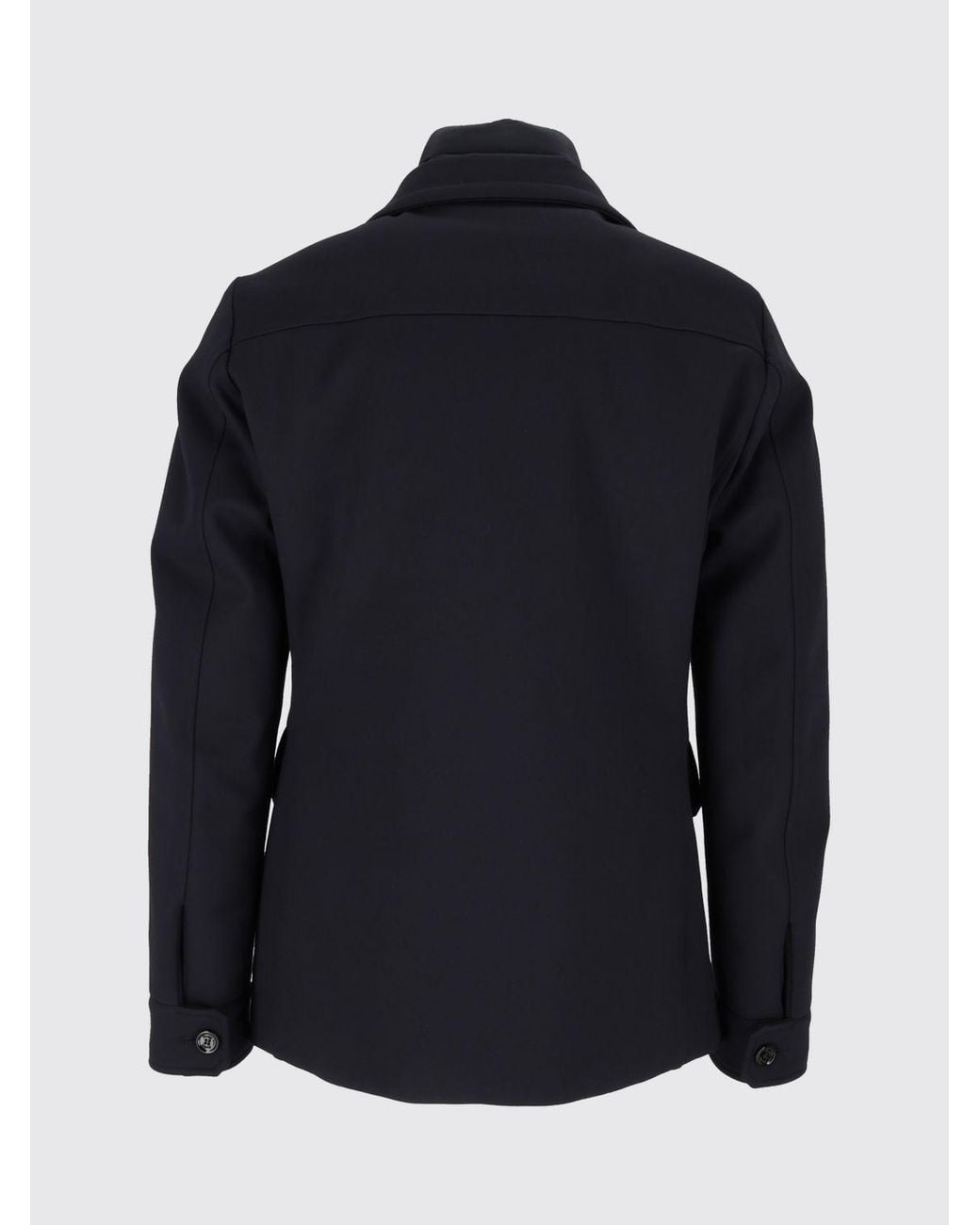 Moorer Blue Short Double-Breasted Coat for men