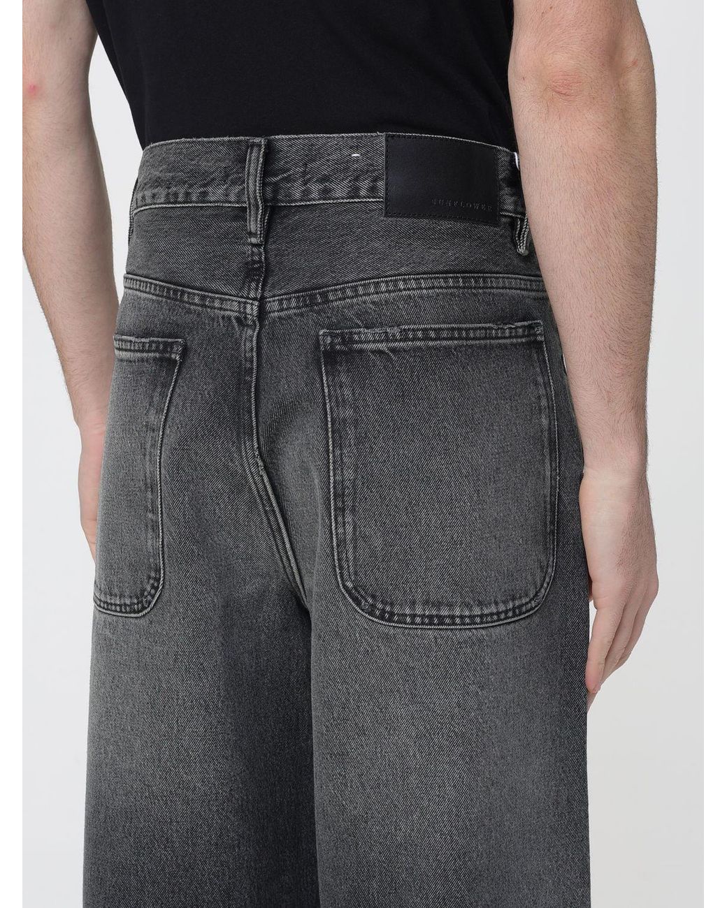 sunflower Black Wide Leg Denim Jeans for men