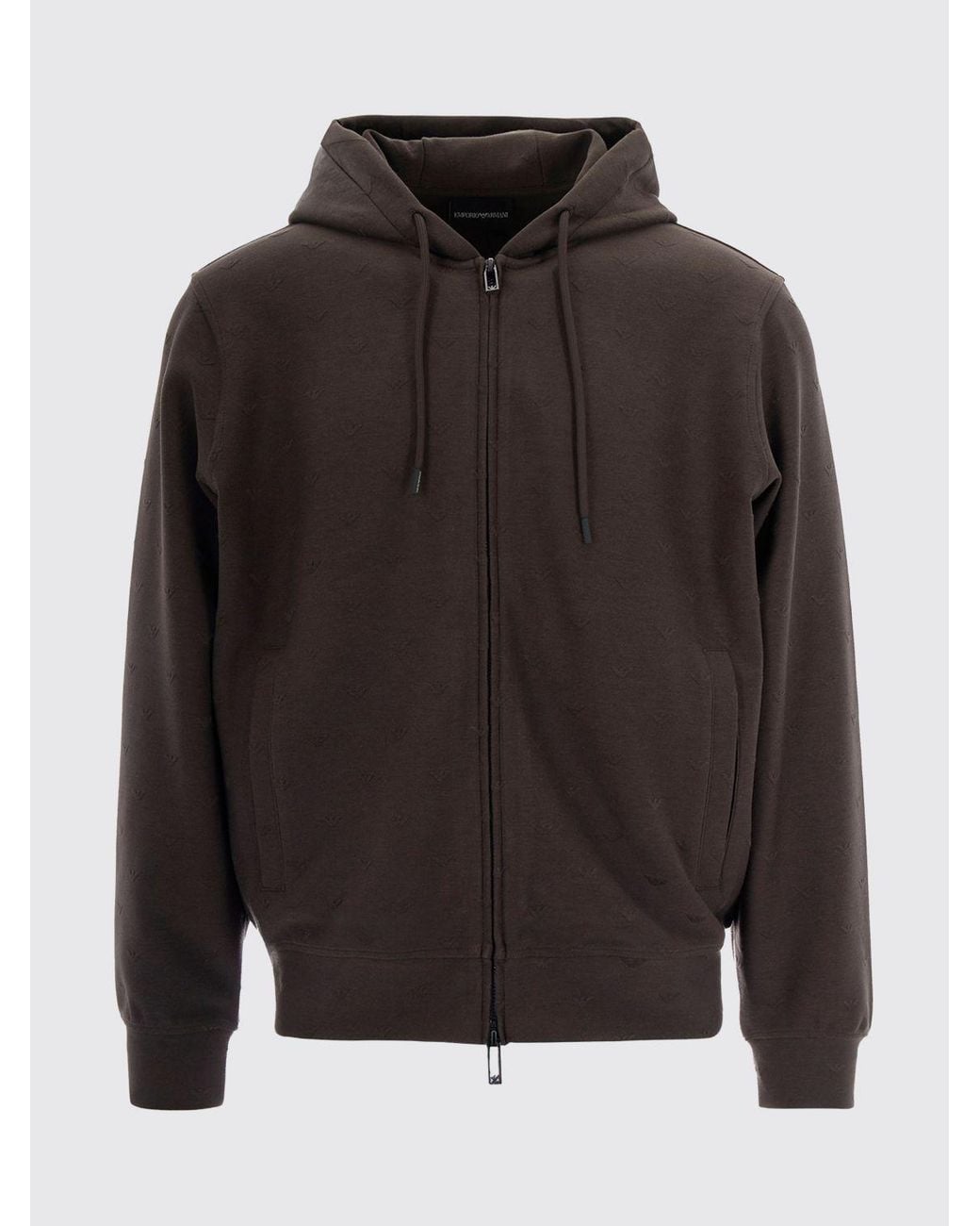 Emporio Armani Gray Cotton Blend Hoodie for men