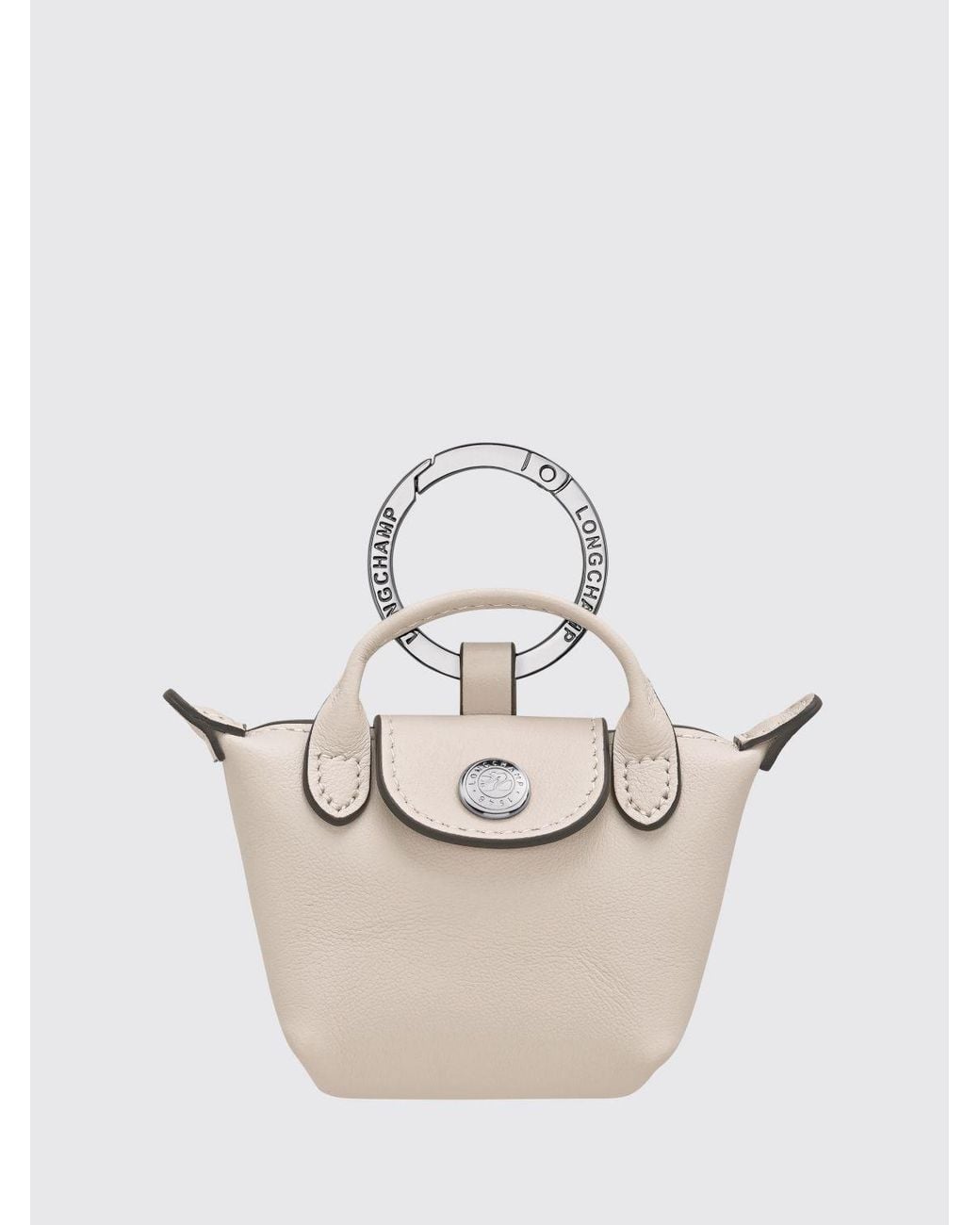 Longchamp Natural Le Pliage Xtra Leather Keychain