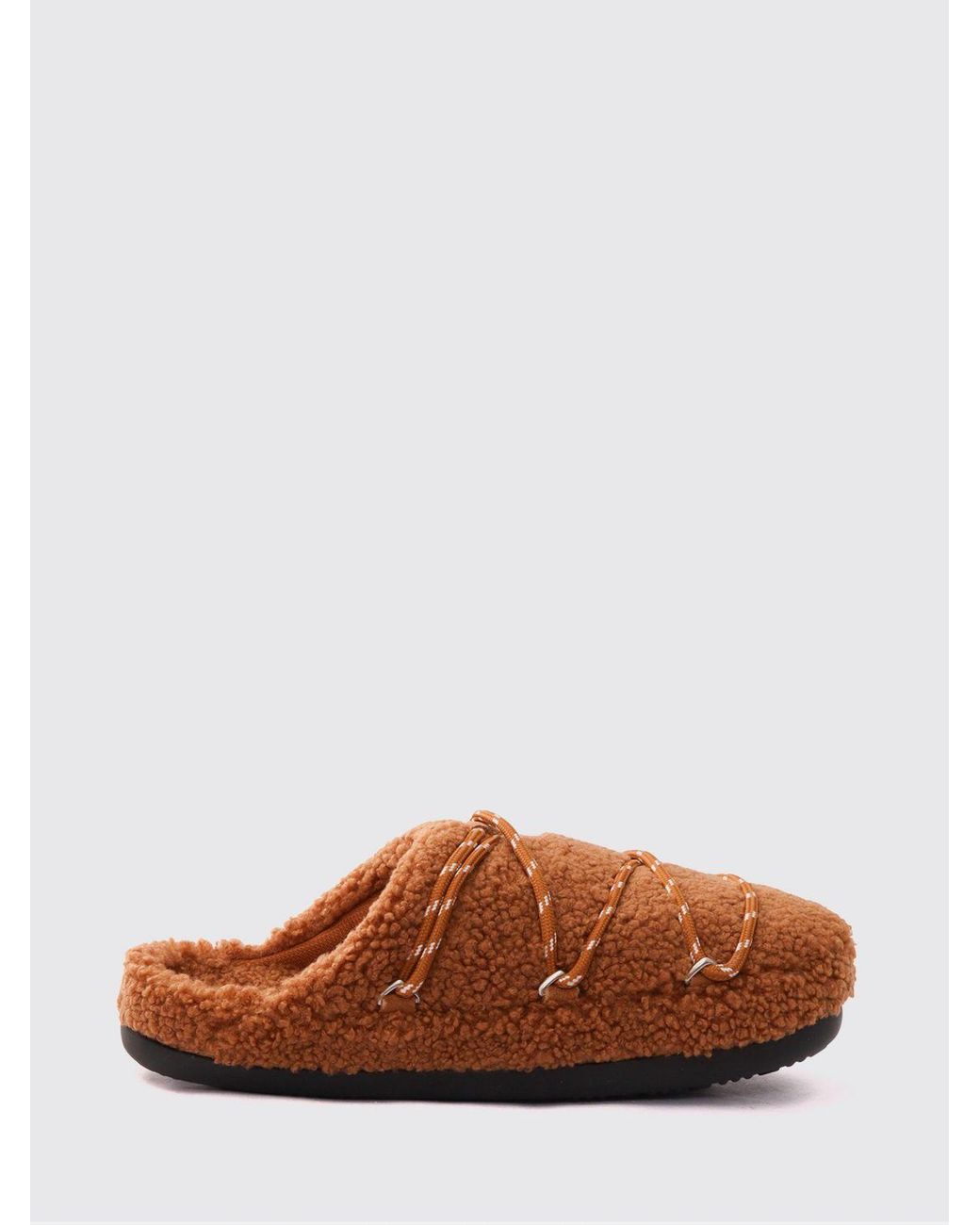 Moon Boot Brown Teddy Shearling Slippers for men