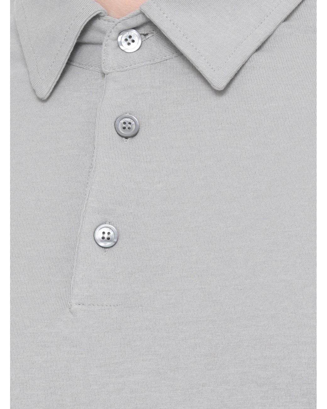 Polo Básico De Algodón Zanone de hombre de color Gray