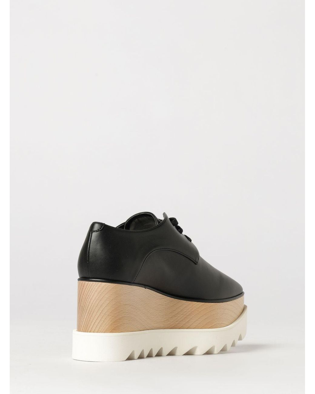 Stella McCartney Black Elyse Faux-Leather Platform Lace-Up Shoes