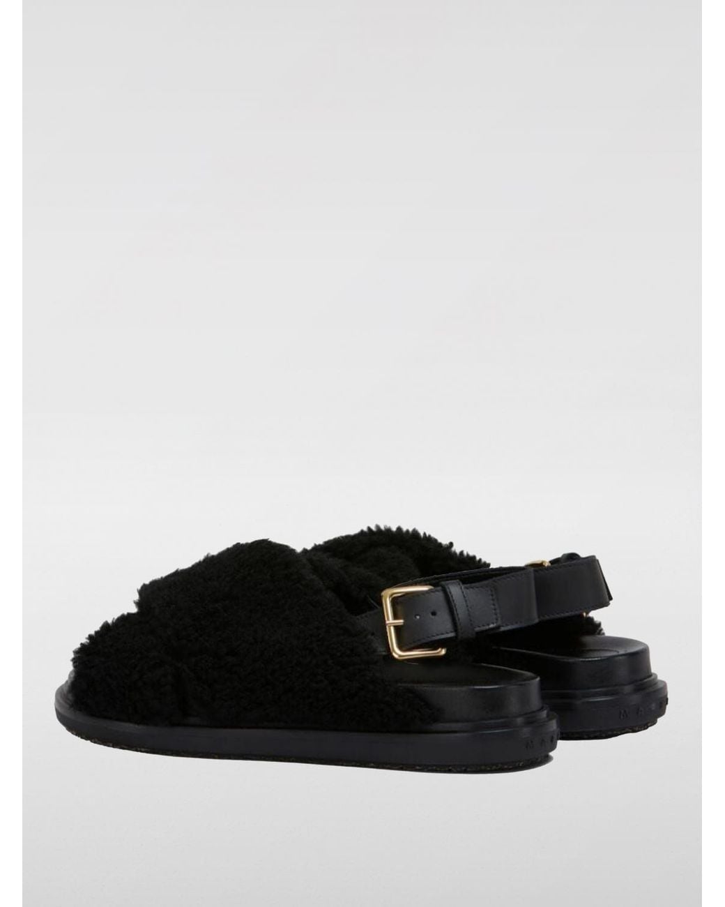 Marni Black Flat Sandals