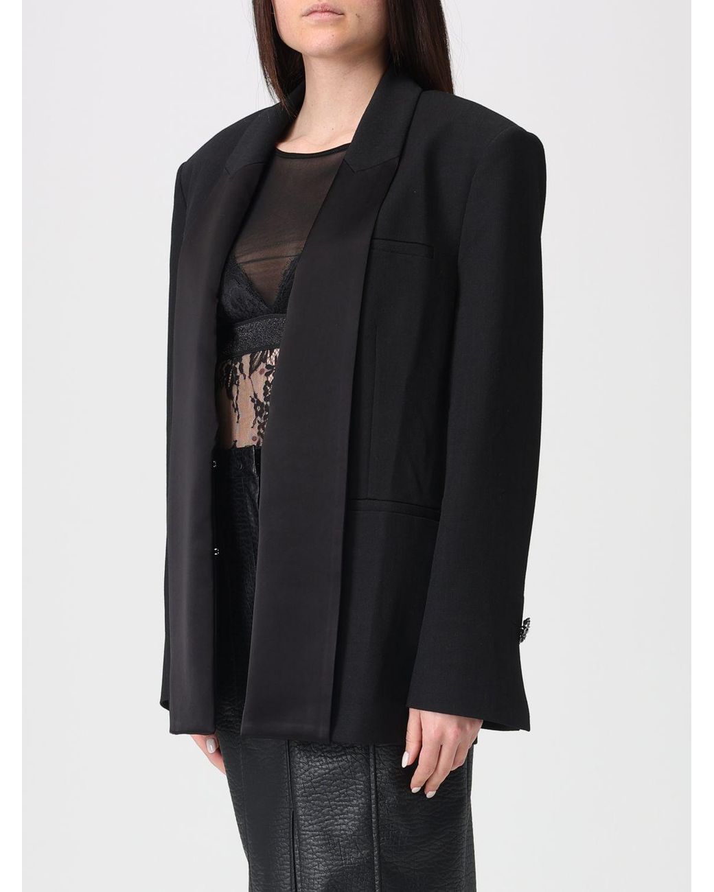 Pinko Black Crêpe Single-Breasted Blazer