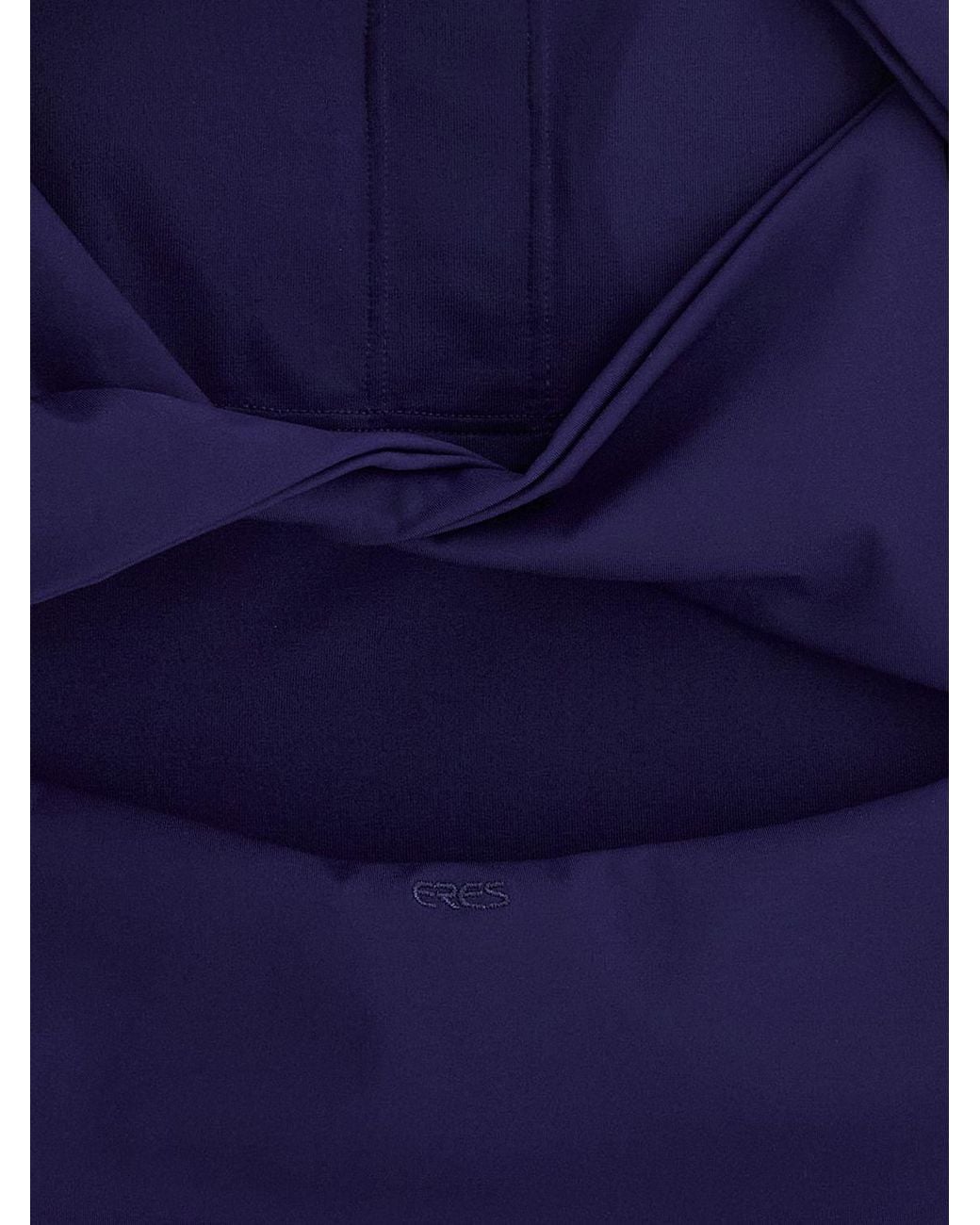 Eres Purple Off-The-Shoulder Jersey Top With Cut-Out Detail And Slim Fit