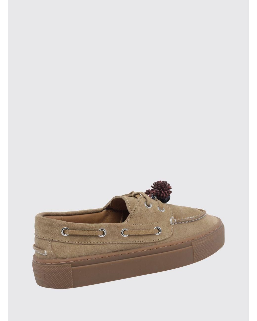 Date Brown Caletta Suede Boat Shoes With Raised Apron Toe